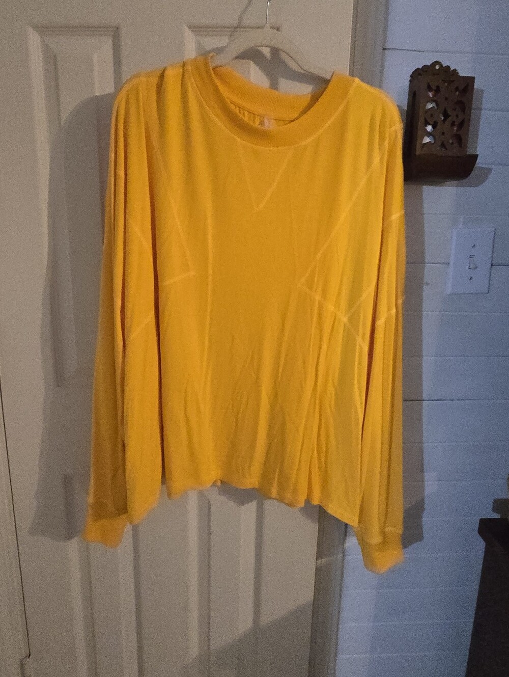 Free People Women’s Bright Yellow Long-Sleeve Sweater